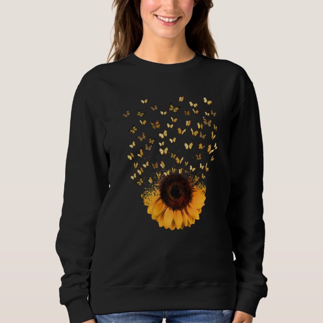 Moletom Vintage Hippie Girl and Butterflies Sunflower Wome (Frente)