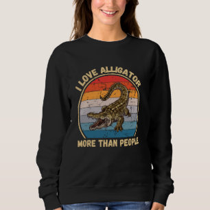 Moletom Vintage I Love Alligators More than Pessoas Alliga