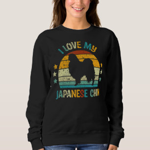 Moletom Vintage I Love My Japonês Chin Dog