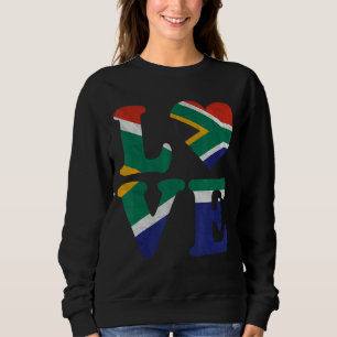Moletom Vintage I Love South Africa Flag Heart South Afric