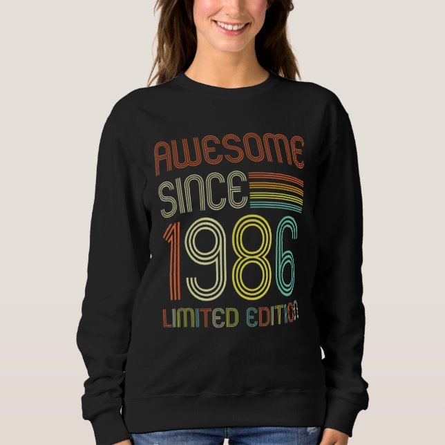 Moletom Vintage Incrível desde 1986 36º Aniversário (Frente)