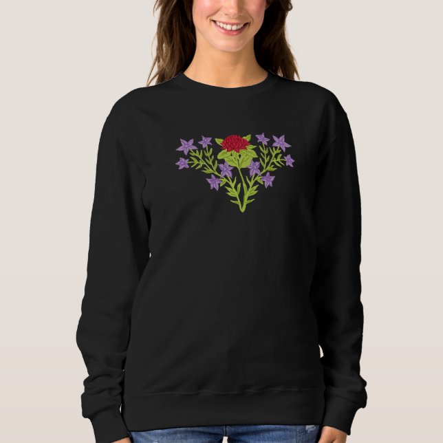 Moletom Vintage Inspired Botanical Flower Girl Mom Beautif (Frente)