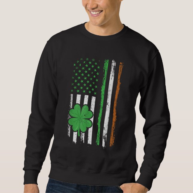 Moletom Vintage Irish American Flag Santo Pat (Frente)