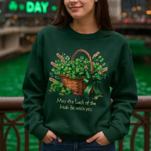 Vintage Irish Clover em Cesta