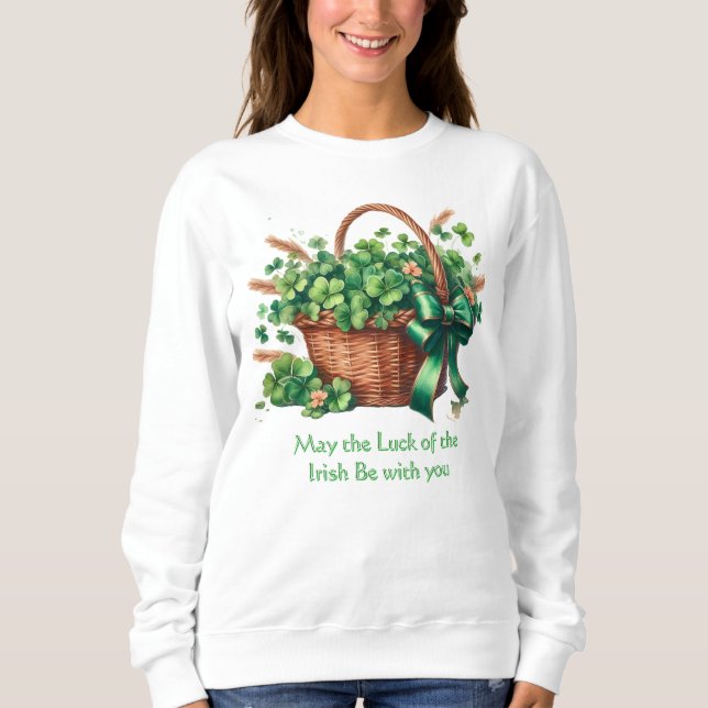Moletom Vintage Irish Clover em Cesta (Frente)