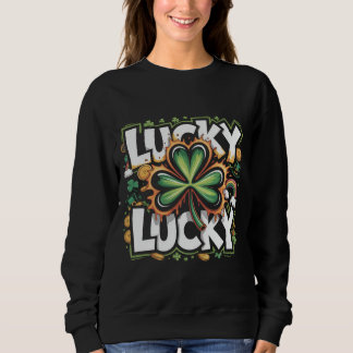 Moletom Vintage Irish Luck T-Shirt St Patricks Day, Distre