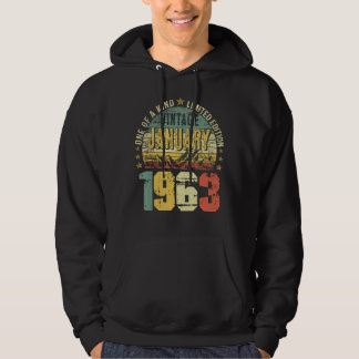 Moletom Vintage Janeiro de 1963 60th Birthday Men