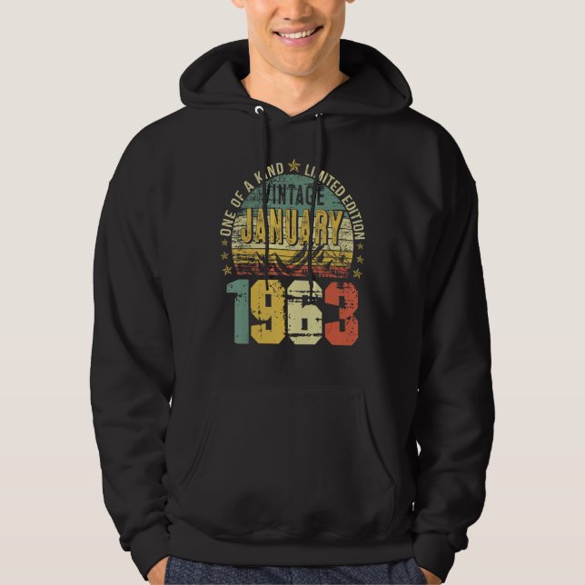 Moletom Vintage Janeiro de 1963 60th Birthday Men (Frente)