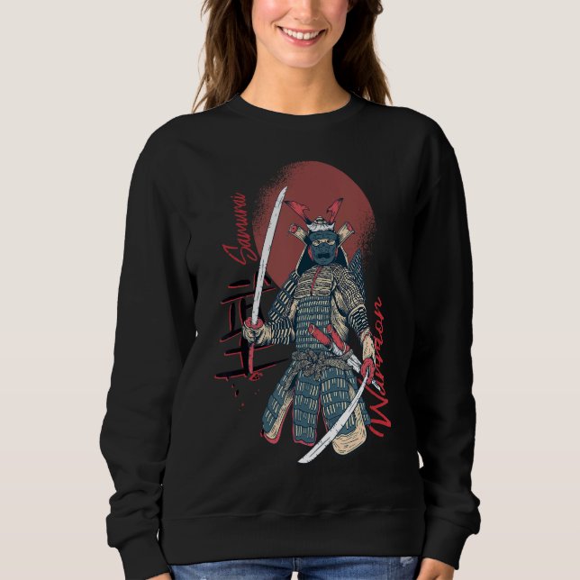 Moletom Vintage Japonês Samurai Bushido Warrior segurando (Frente)