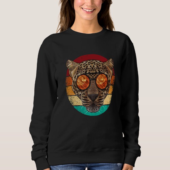 Moletom Vintage Leopard Face Wildlife Retro Animal Eightie (Frente)