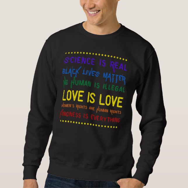 Moletom Vintage Love Is Love Black Lives Kindness (Frente)