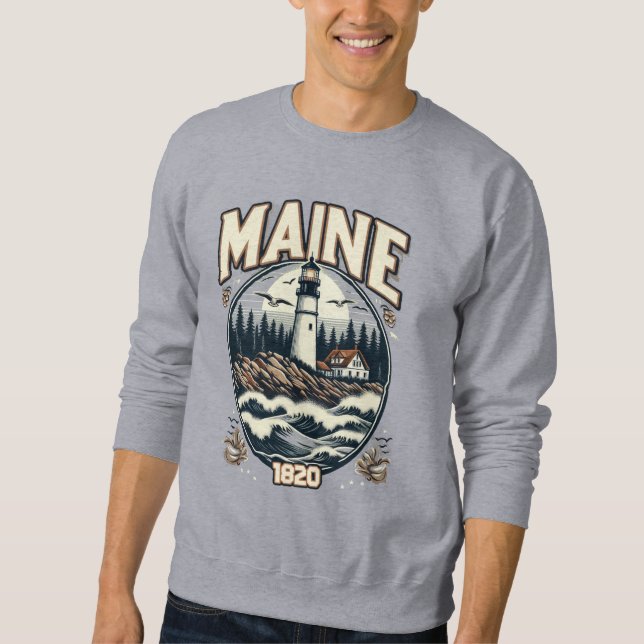 Moletom Vintage Maine Lighthouse (Frente)