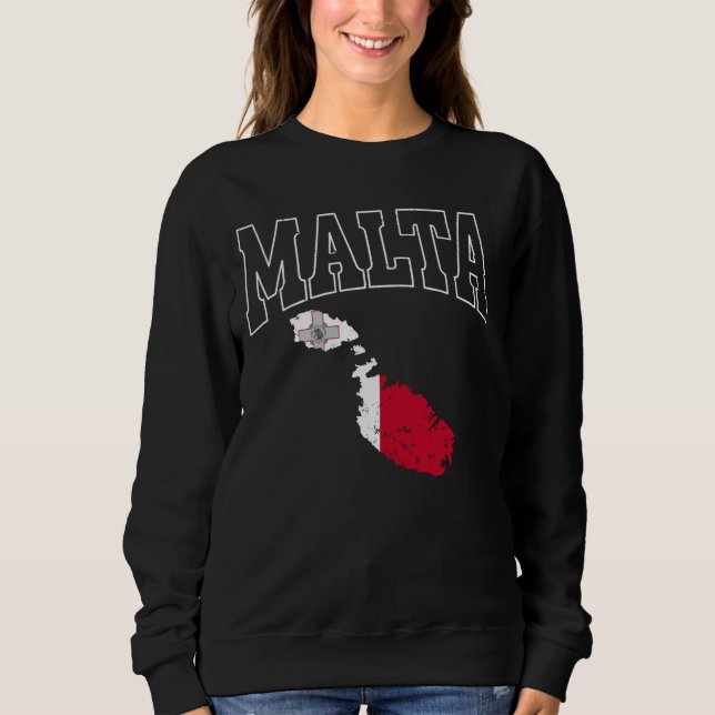 Moletom Vintage Malta Throwback Athletic Flag (Frente)
