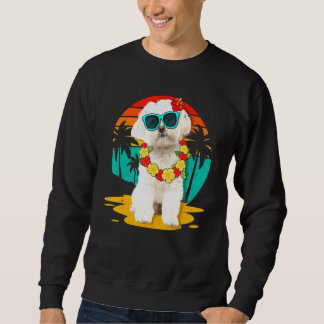 Moletom Vintage Maltês Havaiano Férias Tropicais de Verão