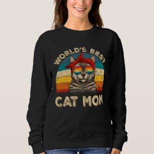 Moletom Vintage Melhor Gata Mãe do Mundo Mia Gato Fofo Par