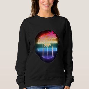 Moletom Vintage Miami Retro Palms Rosa Flamingo