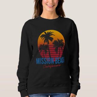 Moletom Vintage Mission Beach California Palm Trees Sunset