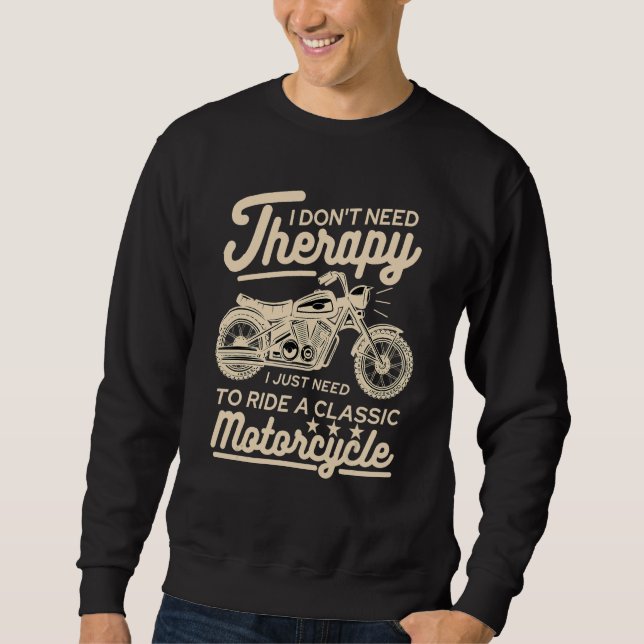 Moletom Vintage Motorcycle Rider Therapy Retro Biker (Frente)