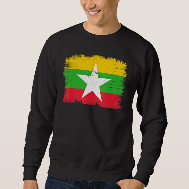 Moletom Vintage Myanmar Flag Burmese Independence Day (Frente)