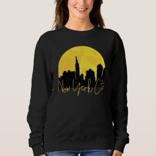 Moletom Vintage Nova Iorque Cityscape Retro Sunset