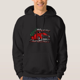 Moletom Vintage Old Red Truck Tree Merry Xmas - Red Truck