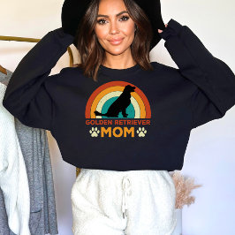 Moletom Vintage Ouro Retriever Cachorro Mãe Sunset