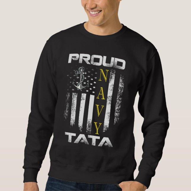 Moletom Vintage Proud Navy Tata With American Flag (Frente)