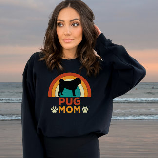 Moletom Vintage Pug Dog Mãe Sunset
