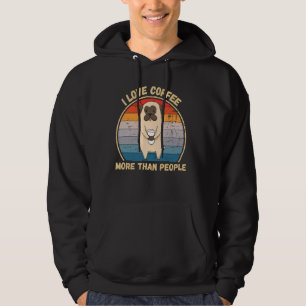 Moletom Vintage Pug I Ama Café Mais Do Que Café Pessoas