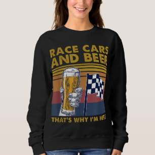 Moletom Vintage Race Cars Checkered Flag Beer É Por Isso Q