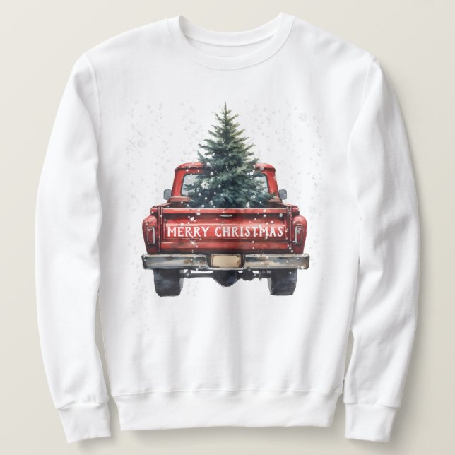 Moletom Vintage Red Truck Feliz Natal (Frente do Design)