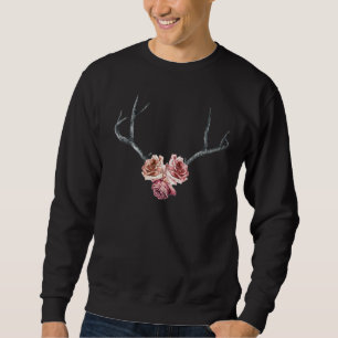 Moletom Vintage Retro Antlers Rosa Deer Rosa Women's