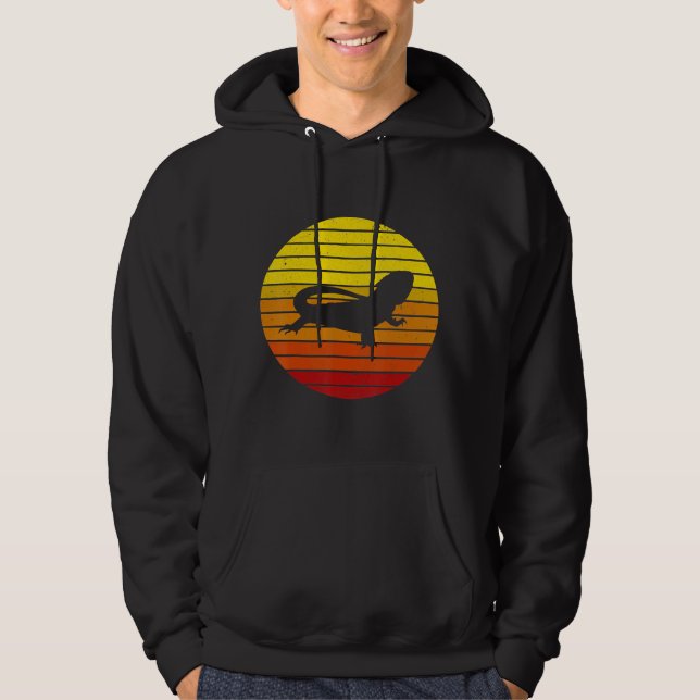 Moletom Vintage Retro Bearded Dragon Sunset   (Frente)