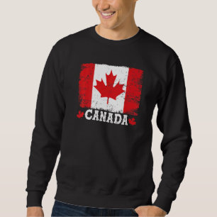 Moletom Vintage Retro Canadense Maple Leaf Canada Flag