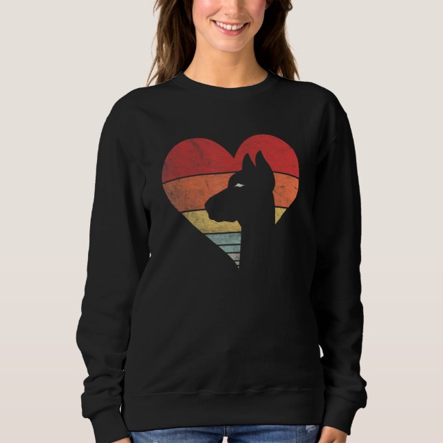 Moletom Vintage Retro Doberman Heart Silhouette Valentine' (Frente)