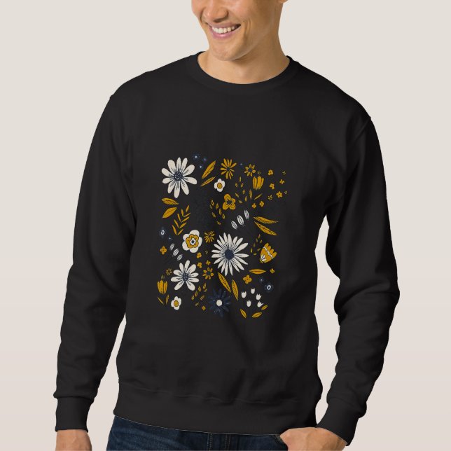 Moletom Vintage retro Floral Wildflower Bouquet botanical  (Frente)