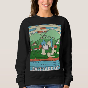 Moletom Vintage Retro Salt Lake City Utah Art Ut 1