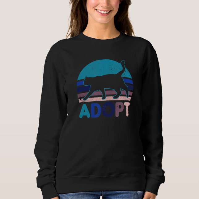 Moletom Vintage Retro Sunset Adote Cat Adoção (Frente)