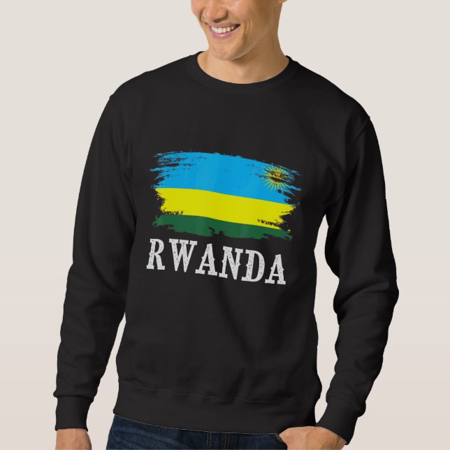 Moletom Vintage Rwanda Flag I Love Ruanda (Frente)