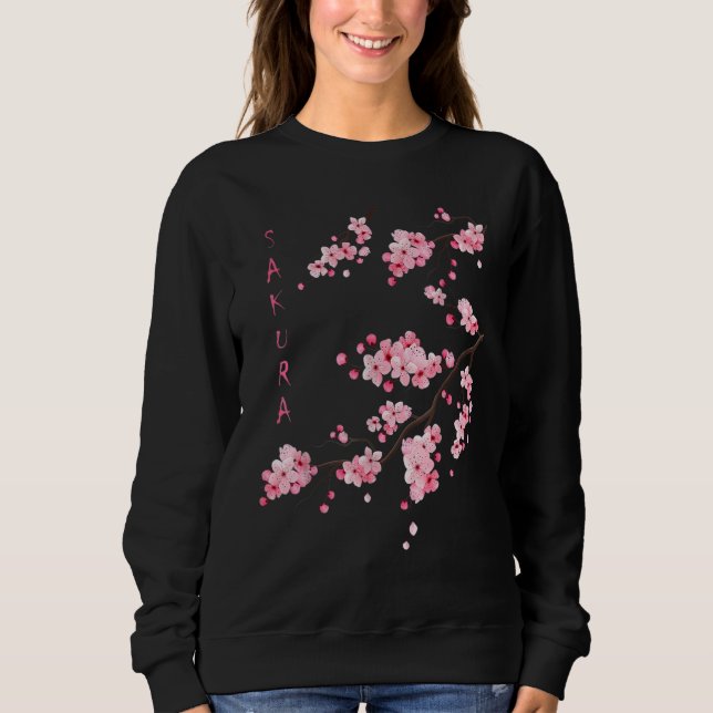Moletom Vintage Sakura Cherry Blossom Japanese Graphical A (Frente)