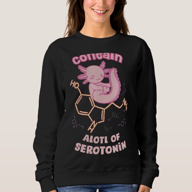 Moletom Vintage Serotonin Molecule Com Axolotl Pun Chemic (Frente)
