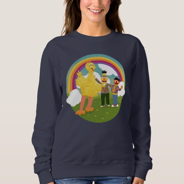 Moletom Vintage Sesame Street Amigos Rainbow (Frente)