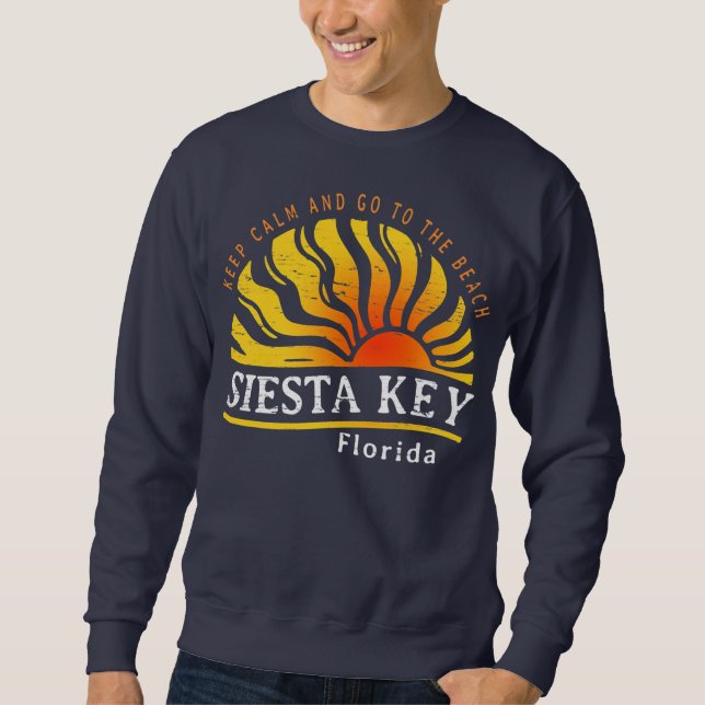 Moletom Vintage Siesta Key Florida Beach VacFamily (Frente)