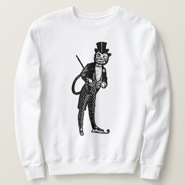 Moletom Vintage Sophisticated Opera Cat (Frente do Design)