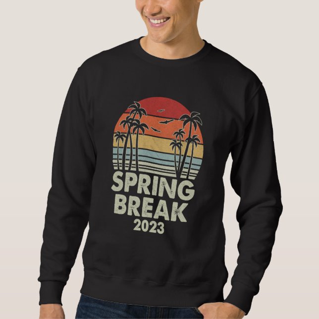 Moletom Vintage Spring Break 2023 Retro Matching Group (Frente)