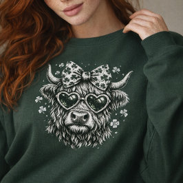 Moletom Vintage St. Patrick's Day Highland Cow