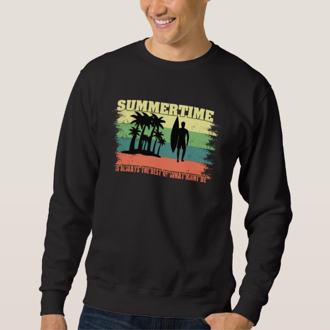 Moletom Vintage Surfer Retro Surfing Beach Summer Vacation (Frente)