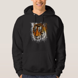 Moletom Vintage Tiger Face Na moda Splash Paint Retro Gra
