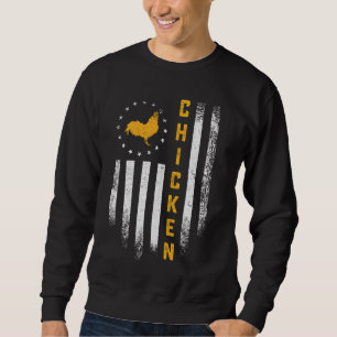 Moletom Vintage U Flag Chicken Lover Funny Rooster Fazenda