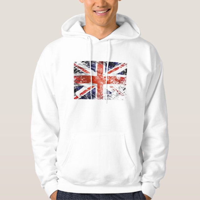 Moletom Vintage Union jack UK flag angustiado design (Frente)